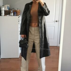 REAL LEATHER TRENCH COAT